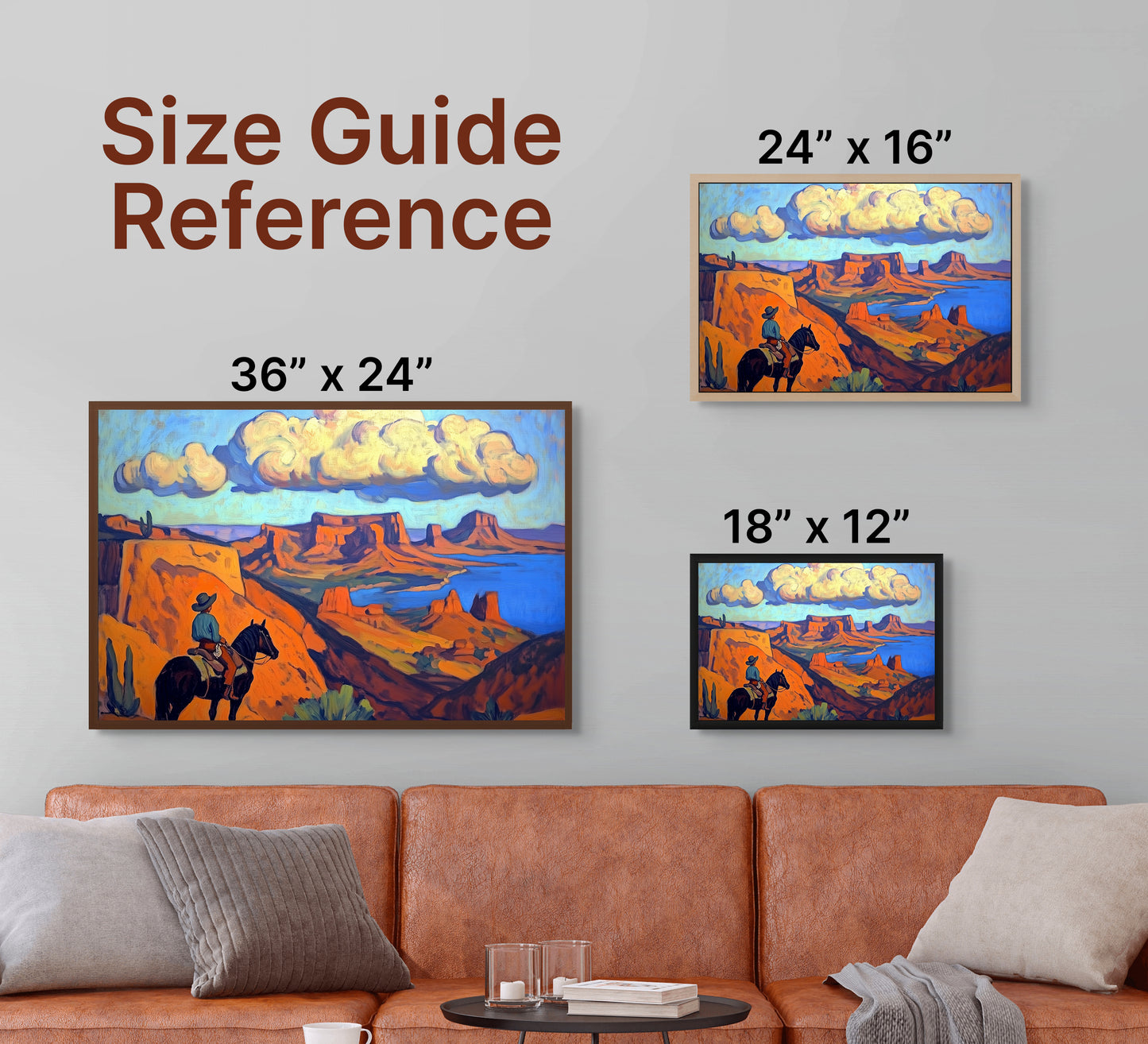 Cowboy Canyon Wall Art – Rugged & Vibrant Southwestern Home and Office Decor