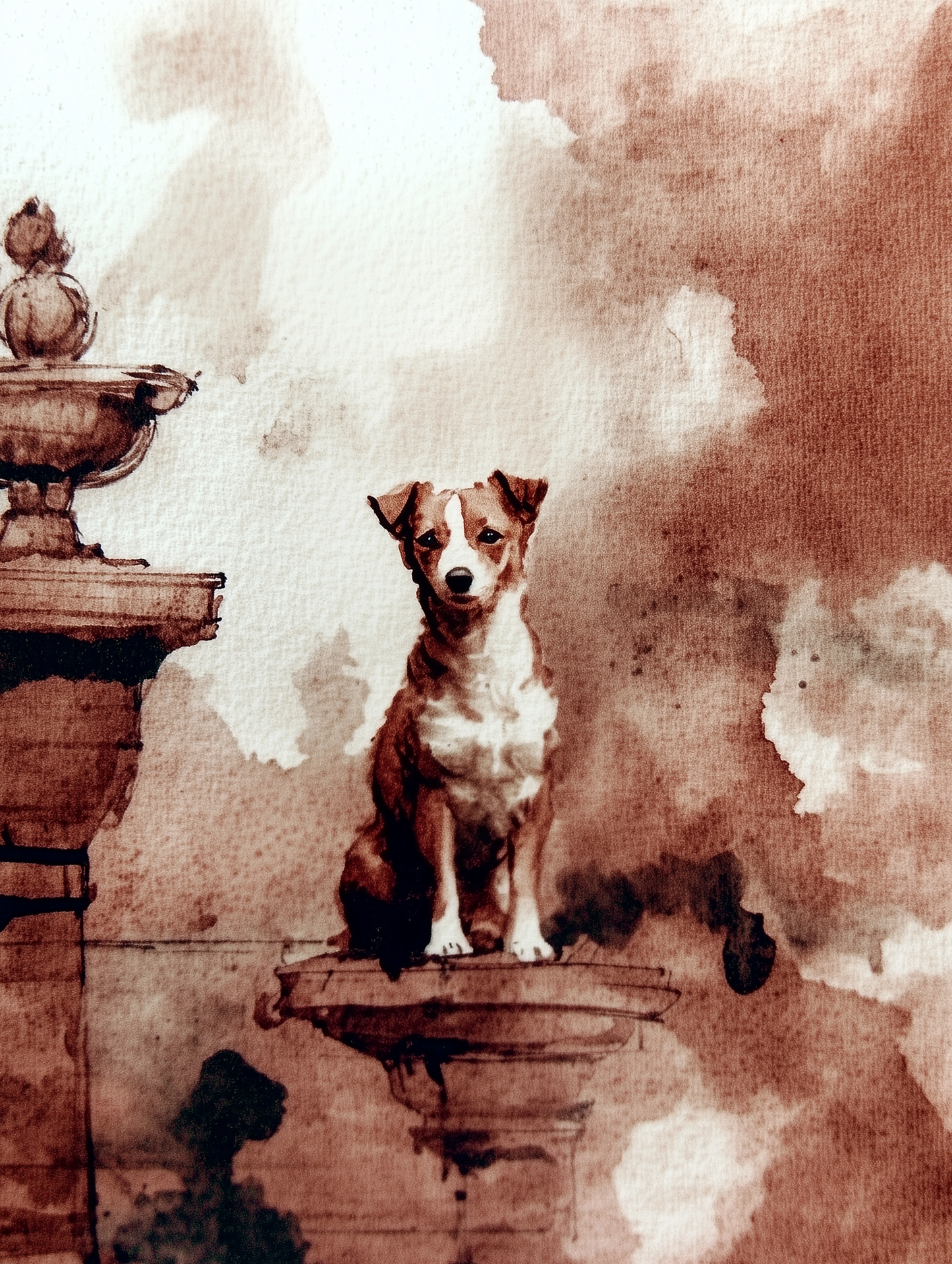 Dog Portrait Watercolor Art + Charming & Elegant + Home and Office Decor