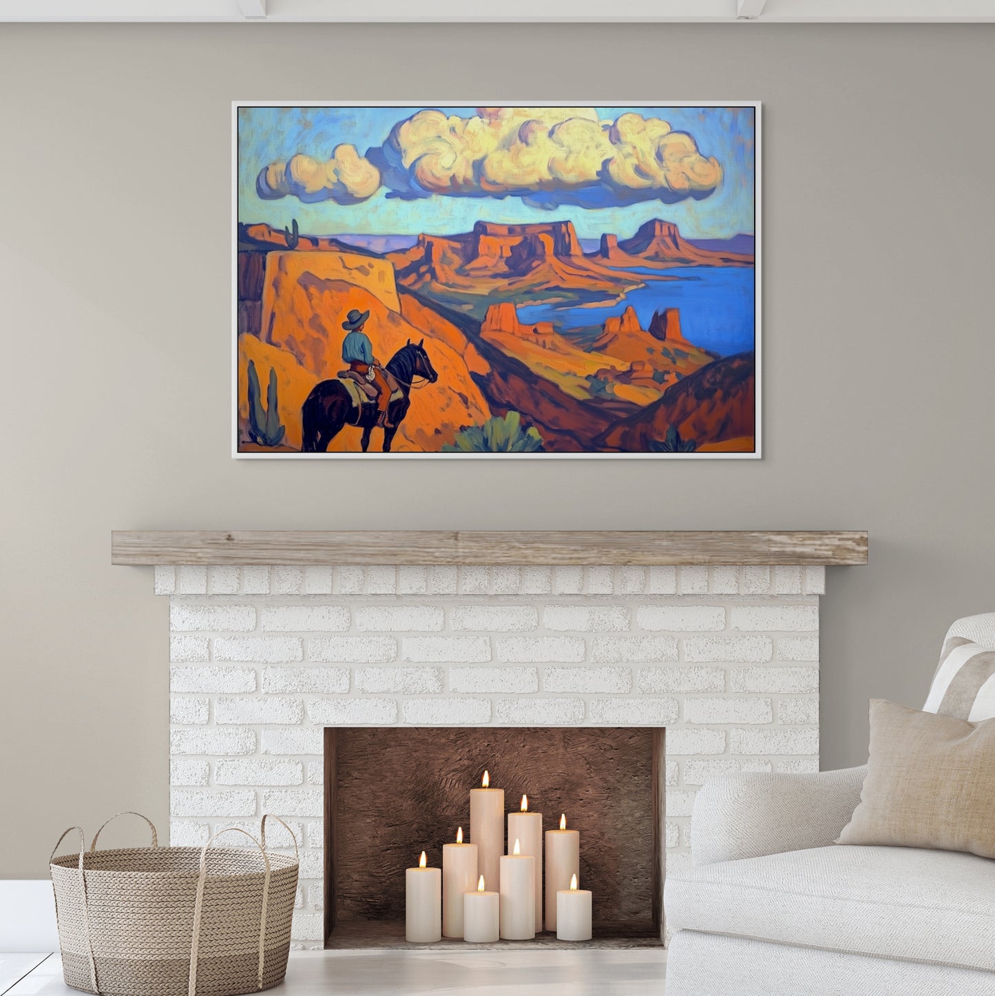Cowboy Canyon Wall Art – Rugged & Vibrant Southwestern Home and Office Decor