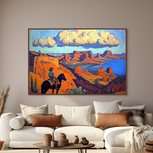 Cowboy Canyon Wall Art – Rugged & Vibrant Southwestern Home and Office Decor