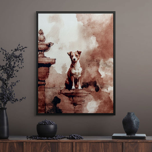 Dog Portrait Watercolor Art + Charming & Elegant + Home and Office Decor